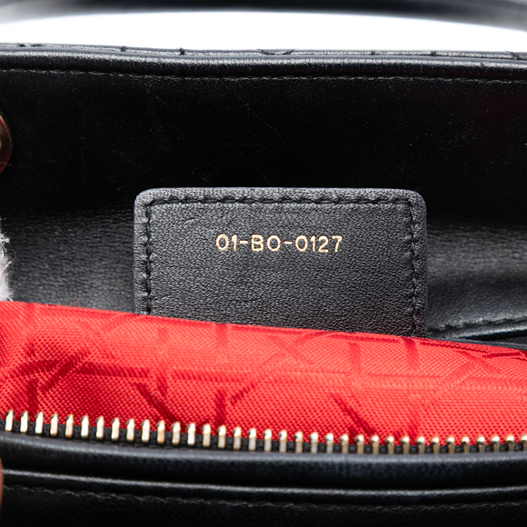 Pre-Loved Dior Medium Lambskin Cannage Lady Dior - Picture 6 of 7